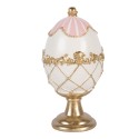 Clayre & Eef Decorative Figurine Egg Ø 8x15 cm White Plastic