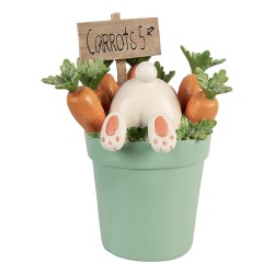 Clayre & Eef Statuetta decorativa Coniglio 21x20x28 cm Bianco Plastica