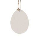 Clayre & Eef Ciondolo di Pasqua Uovo 10 cm Bianco Metallo