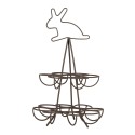 Clayre & Eef Eierhalter Ø 17x28 cm Braun Metall Kaninchen