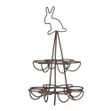 Clayre & Eef Eierhalter Ø 17x28 cm Braun Metall Kaninchen