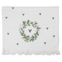 Clayre & Eef Gästehandtuch 40x66 cm Weiß Baumwolle Herz