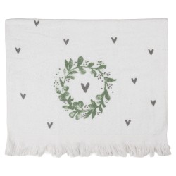 Clayre & Eef Asciugamano per ospiti 40x66 cm Bianco Cotone Coure