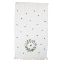 Clayre & Eef Gästehandtuch 40x66 cm Weiß Baumwolle Herz
