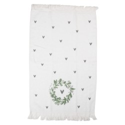 Clayre & Eef Asciugamano per ospiti 40x66 cm Bianco Cotone Coure