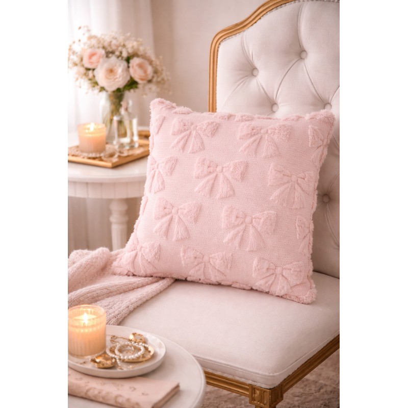 Clayre & Eef Decorative Cushion 45x45 cm Pink Synthetic