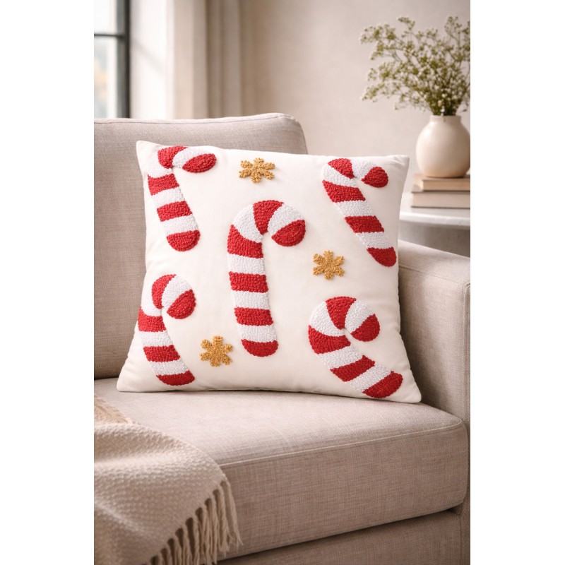 Clayre & Eef Coussin 45x45 cm Blanc Synthétique