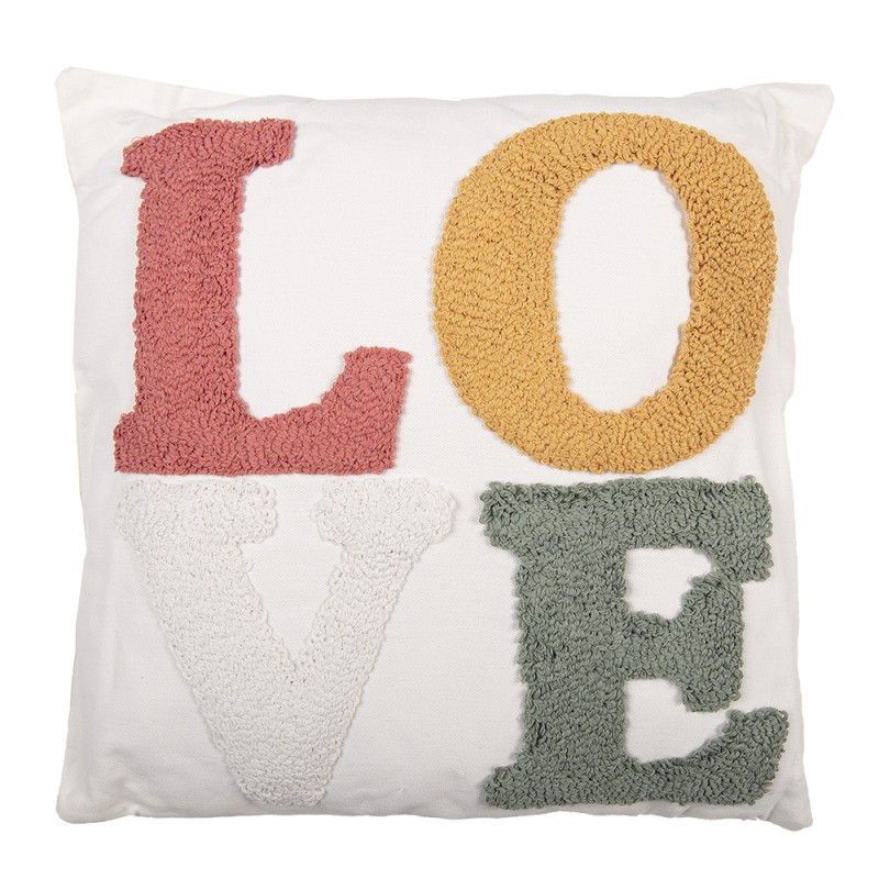 Clayre & Eef Decorative Cushion 45x45 cm White Synthetic