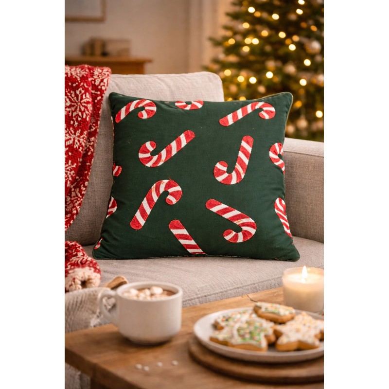 Clayre & Eef Decorative Cushion 45x45 cm Green Synthetic