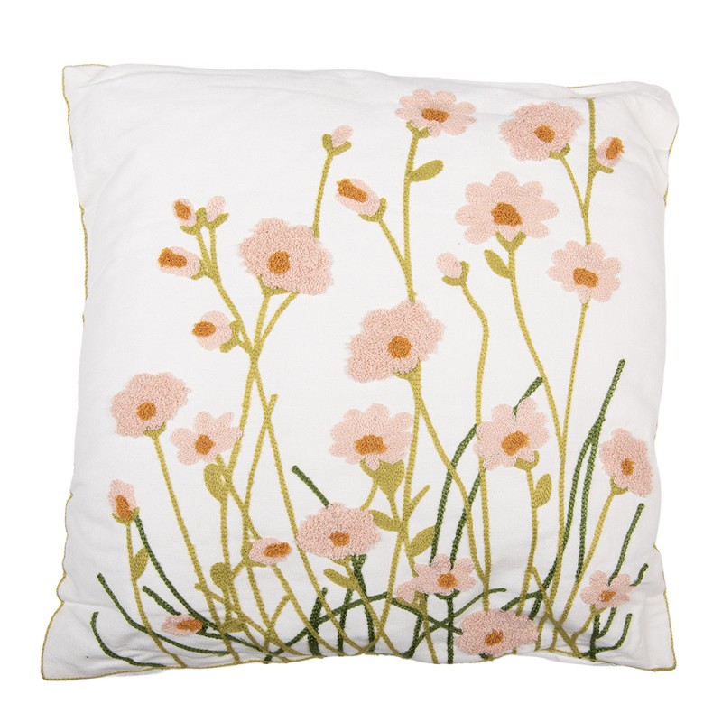 Clayre & Eef Decorative Cushion 45x45 cm White Synthetic