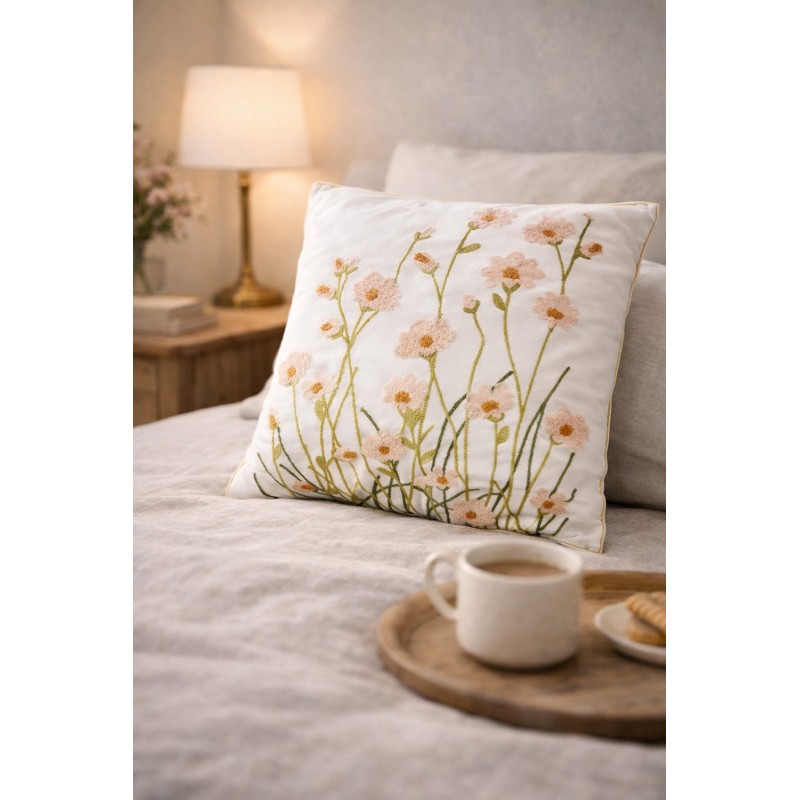 Clayre & Eef Decorative Cushion 45x45 cm White Synthetic
