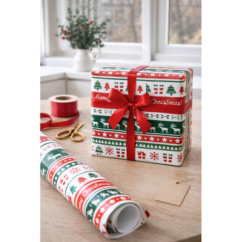 Clayre & Eef Wrapping paper 3 rolls 50x75 cm White Paper
