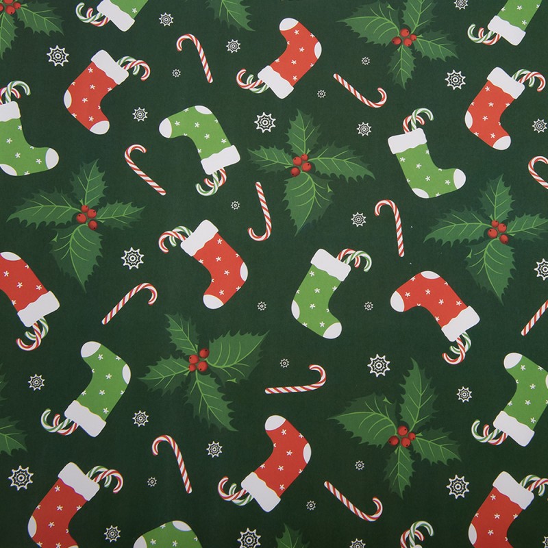 Clayre & Eef Inpakpapier 3 Rollen 50x75 cm Groen Papier