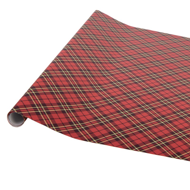 Clayre & Eef Papier cadeau 3 rouleaux 50x75 cm Rouge Papier
