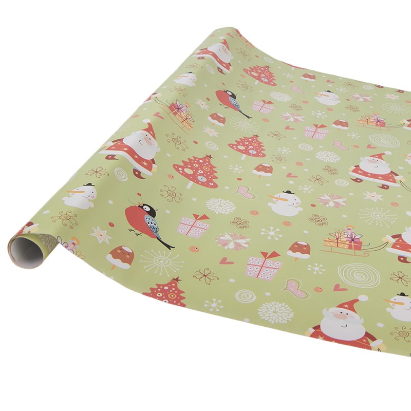 Clayre & Eef Inpakpapier 3 Rollen 50x75 cm Groen Papier