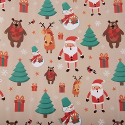 Clayre & Eef Inpakpapier 3 Rollen 50x75 cm Beige Papier