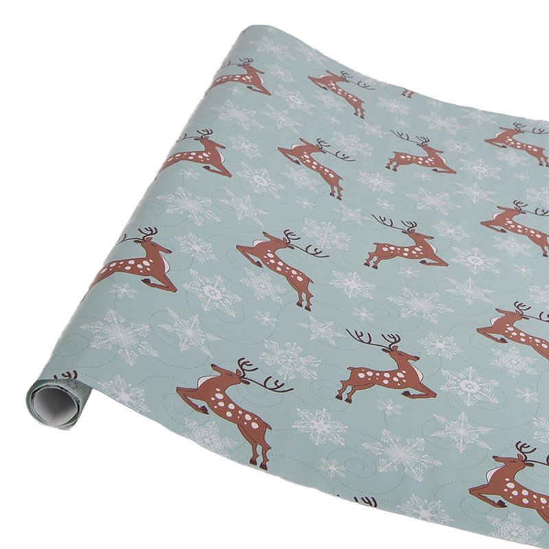 Clayre & Eef Papier cadeau 3 rouleaux 50x75 cm Bleu Papier