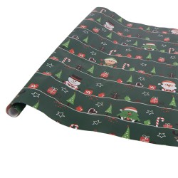 Clayre & Eef Wrapping paper 3 rolls 50x75 cm Green Paper