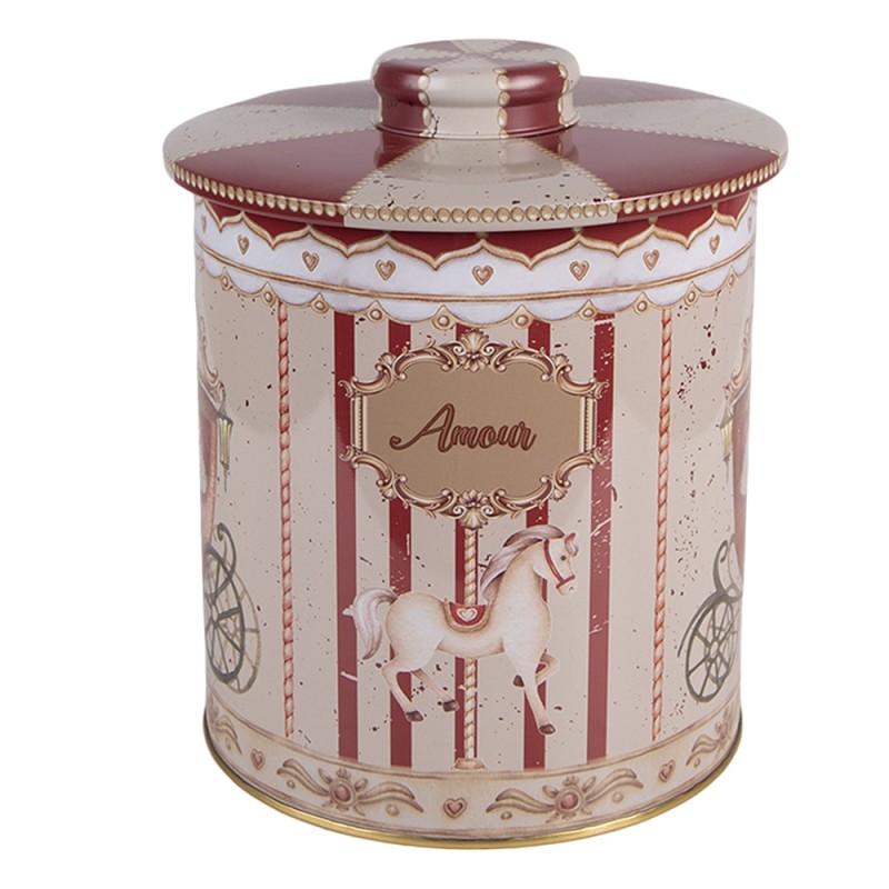 Clayre & Eef Aufbewahrungsdose Ø 15x17 cm Beige Metall