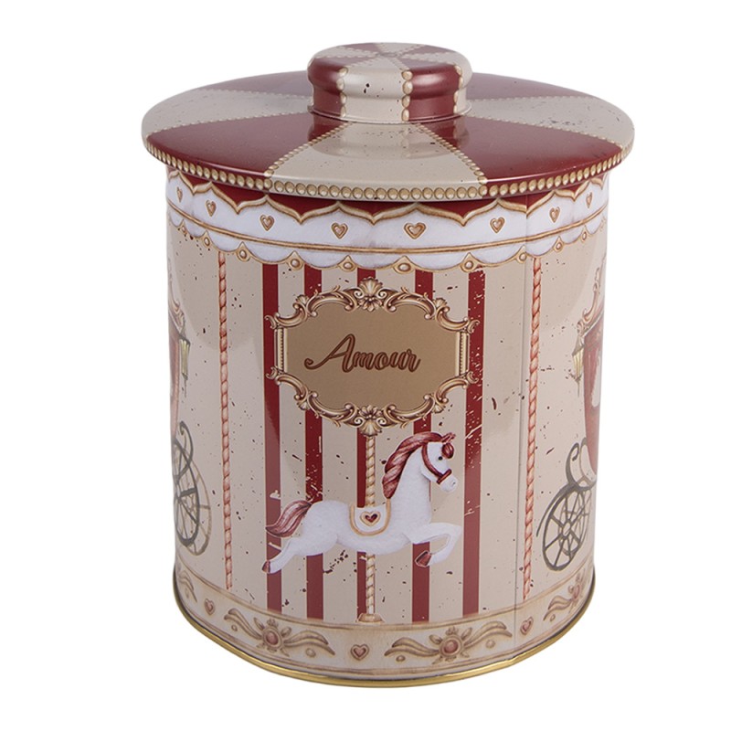 Clayre & Eef Aufbewahrungsdose Ø 15x17 cm Beige Metall