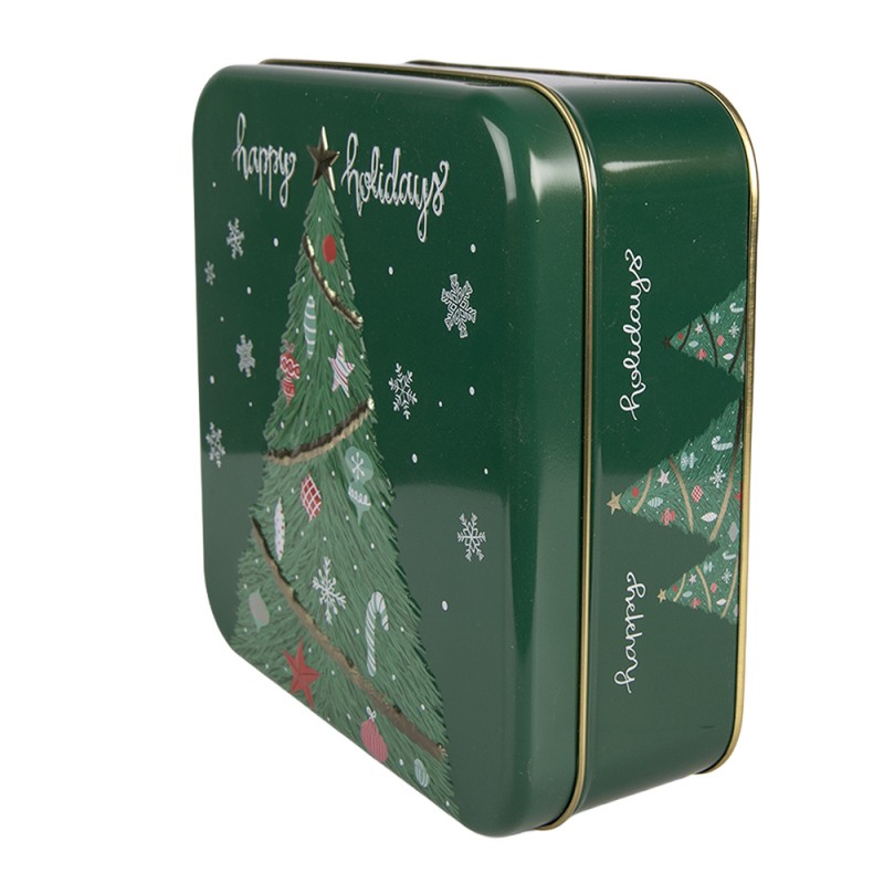 Clayre & Eef Aufbewahrungsdose 17x17x6 cm Grün Metall