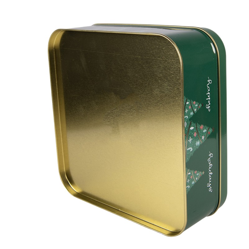 Clayre & Eef Aufbewahrungsdose 17x17x6 cm Grün Metall