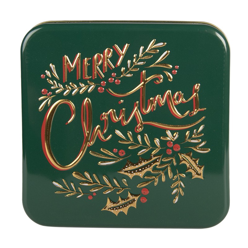 Clayre & Eef Aufbewahrungsdose 17x17x6 cm Grün Metall