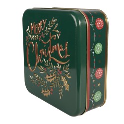 Clayre & Eef Aufbewahrungsdose 17x17x6 cm Grün Metall