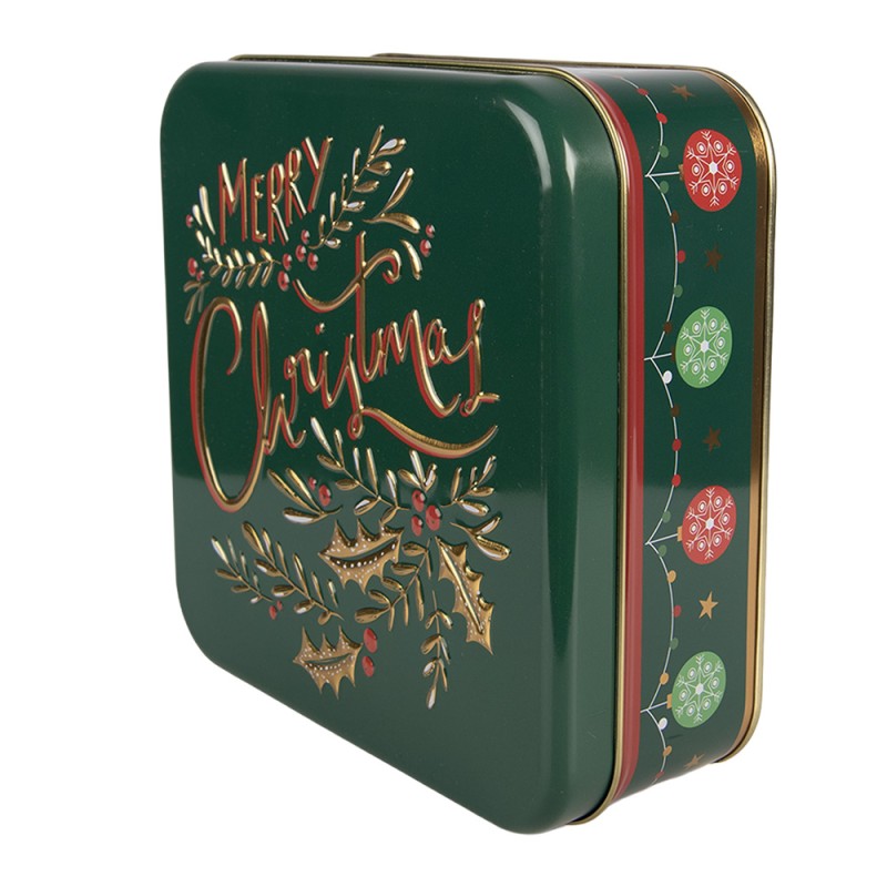 Clayre & Eef Aufbewahrungsdose 17x17x6 cm Grün Metall