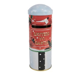 Clayre & Eef Tirelire Boîte aux lettres Ø 6x16 cm Rouge Métal