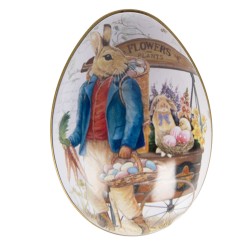 Clayre & Eef Image de décoration Œuf 5x6x4 cm Blanc Métal