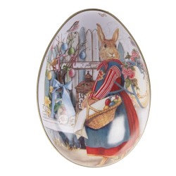 Clayre & Eef Image de décoration Œuf 5x6x4 cm Blanc Métal