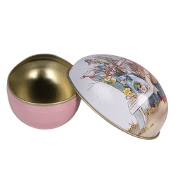 Clayre & Eef Image de décoration Œuf 5x6x4 cm Blanc Métal