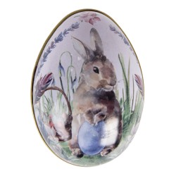 Clayre & Eef Image de décoration Œuf 5x6x4 cm Gris Métal