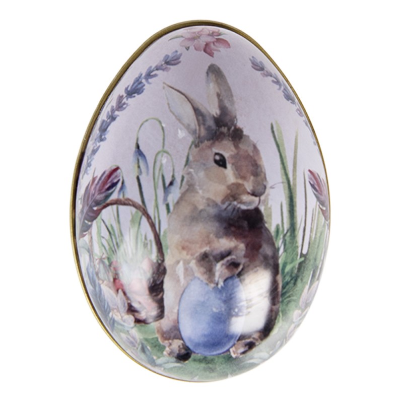 Clayre & Eef Image de décoration Œuf 5x6x4 cm Gris Métal