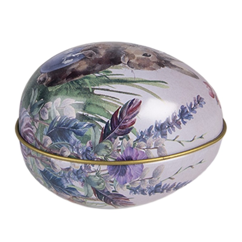 Clayre & Eef Image de décoration Œuf 5x6x4 cm Gris Métal