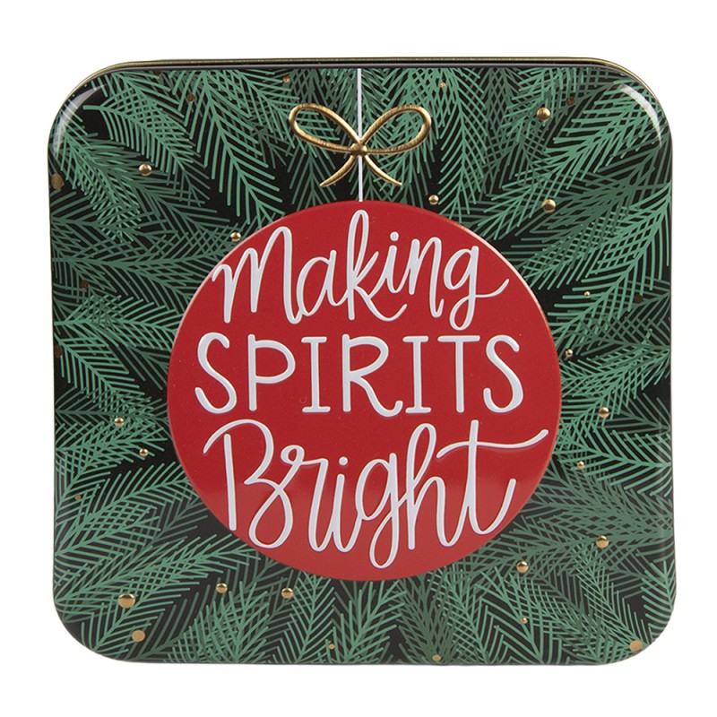 Clayre & Eef Aufbewahrungsdose 17x17x6 cm Grün Metall