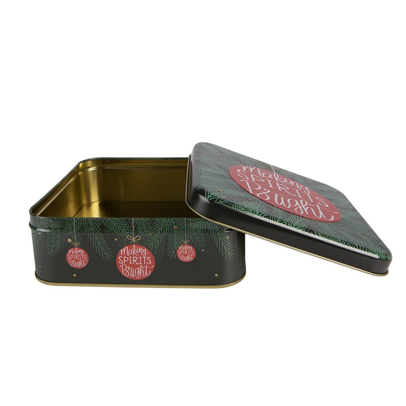 Clayre & Eef Aufbewahrungsdose 17x17x6 cm Grün Metall