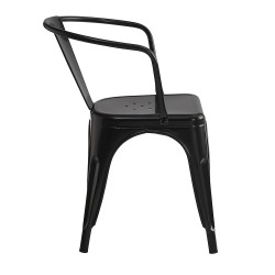 Clayre & Eef Esszimmerstuhl 52x58x79 cm Schwarz Metall