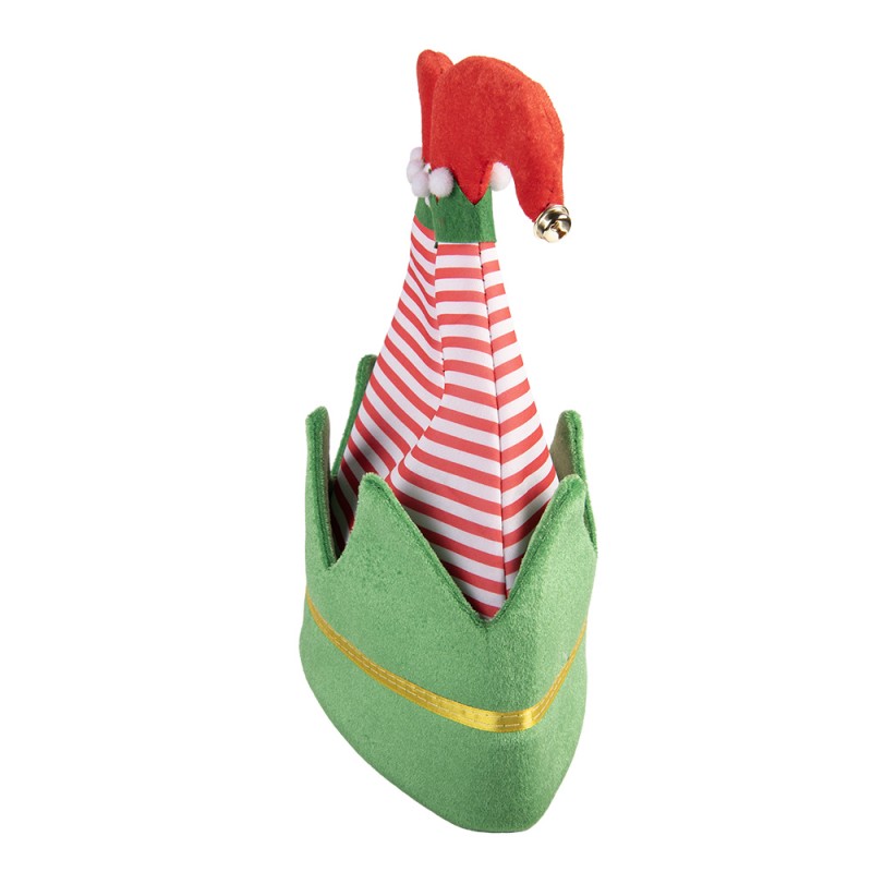 Clayre & Eef Weihnachtsdekoration Weihnachtsmütze 30x33 cm Grün Synthetisch