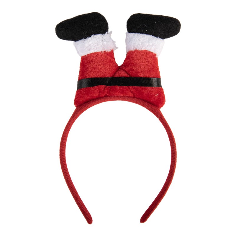 Clayre & Eef Weihnachts-Haarband 13x3x23 cm Rot Kunststoff