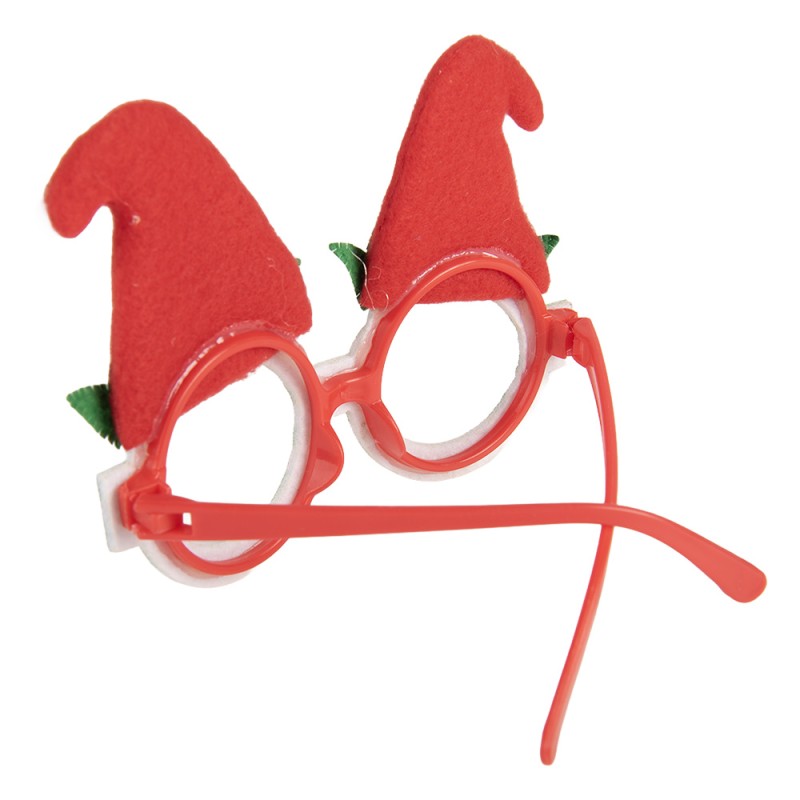 Clayre & Eef Weihnachtsbrille 15x3x11 cm Grün Kunststoff