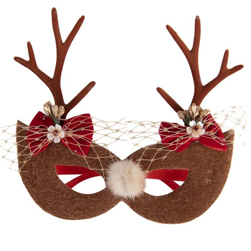 Clayre & Eef Weihnachtsbrille 19x4x18 cm Braun Kunststoff