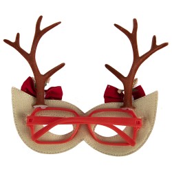 Clayre & Eef Weihnachtsbrille 19x4x18 cm Braun Kunststoff