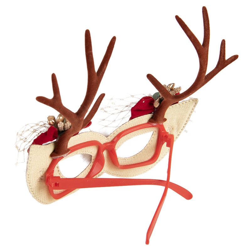 Clayre & Eef Weihnachtsbrille 19x4x18 cm Braun Kunststoff