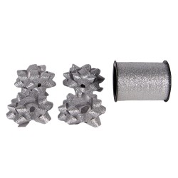 Clayre & Eef Dekoratives Band 5x5x15 cm Silberfarbig Kunststoff