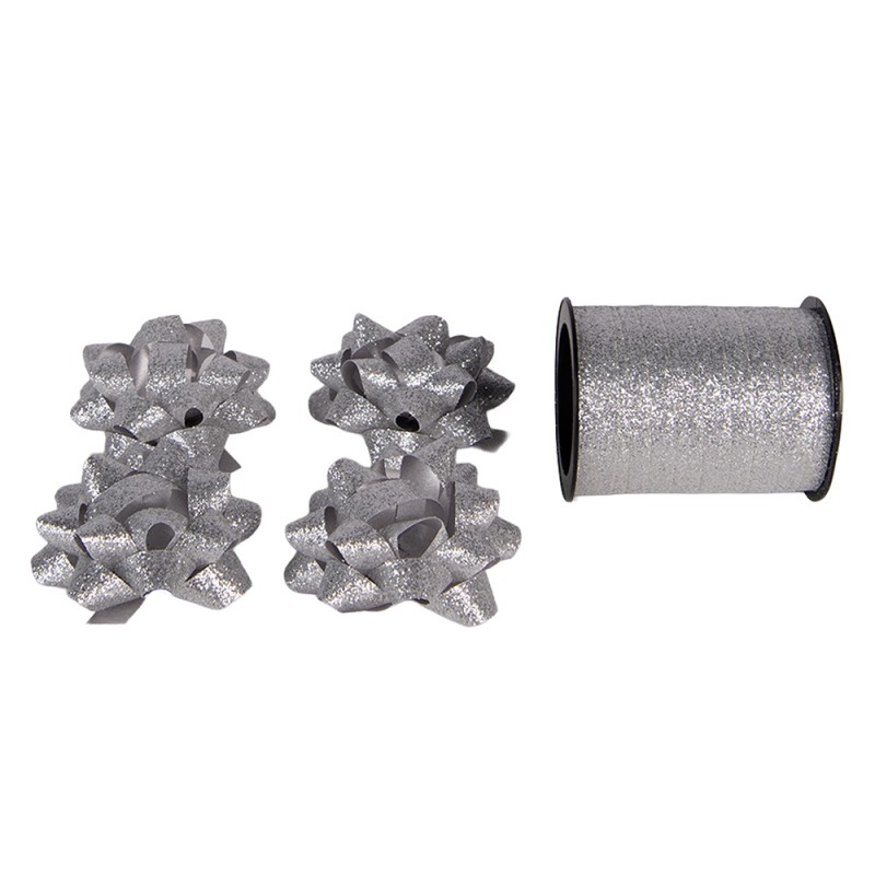 Clayre & Eef Dekoratives Band 5x5x15 cm Silberfarbig Kunststoff