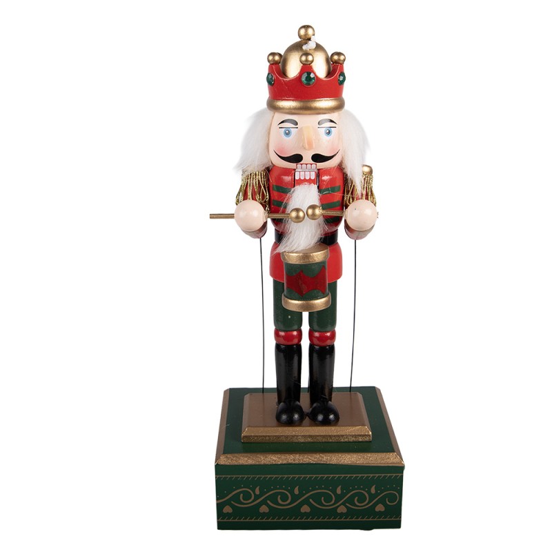 Clayre & Eef Musikbox Nussknacker 12x9x30 cm Rot Holz