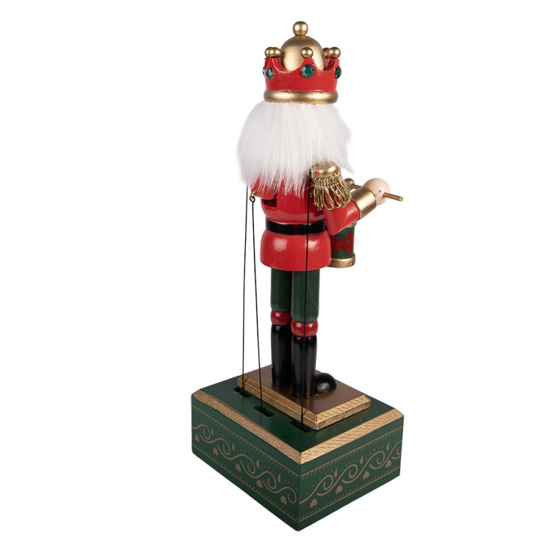 Clayre & Eef Musikbox Nussknacker 12x9x30 cm Rot Holz