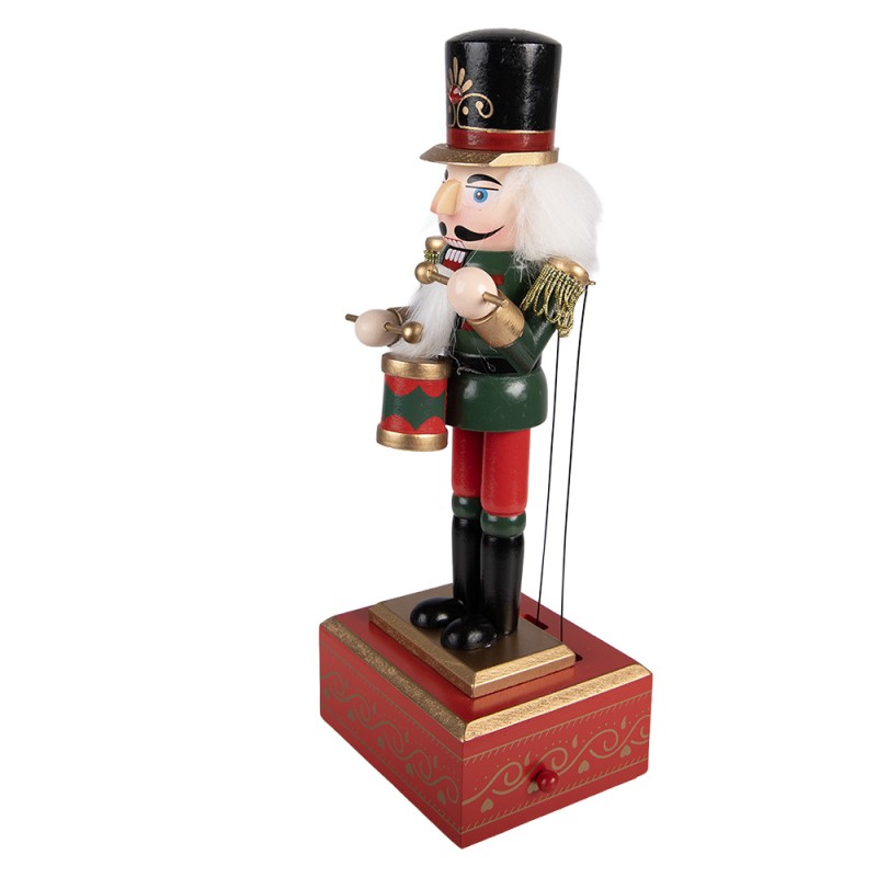 Clayre & Eef Boîte à musique Casse-noisette 12x9x30 cm Vert Bois